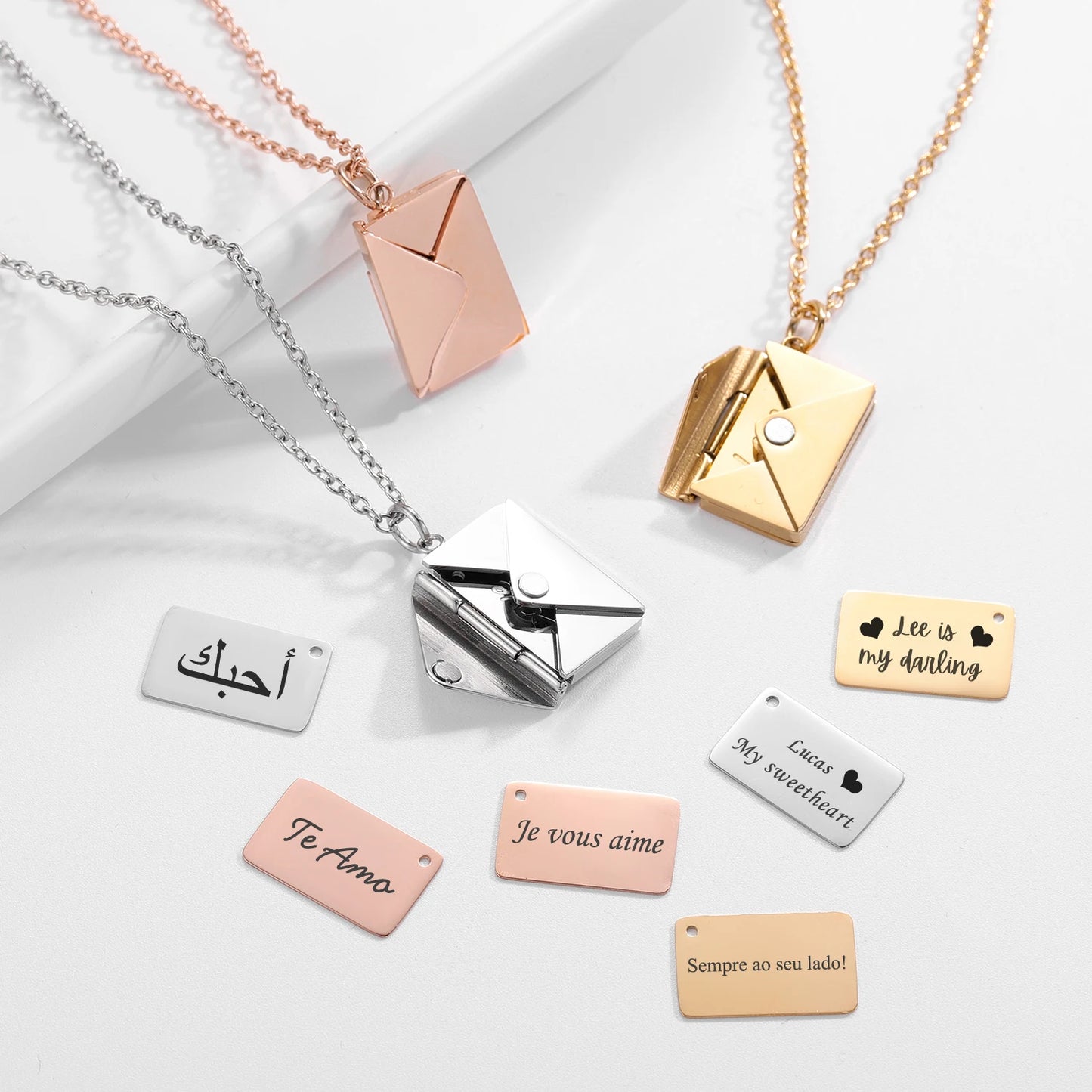 ✉️ Customizable Envelope Pendant Necklace 💖